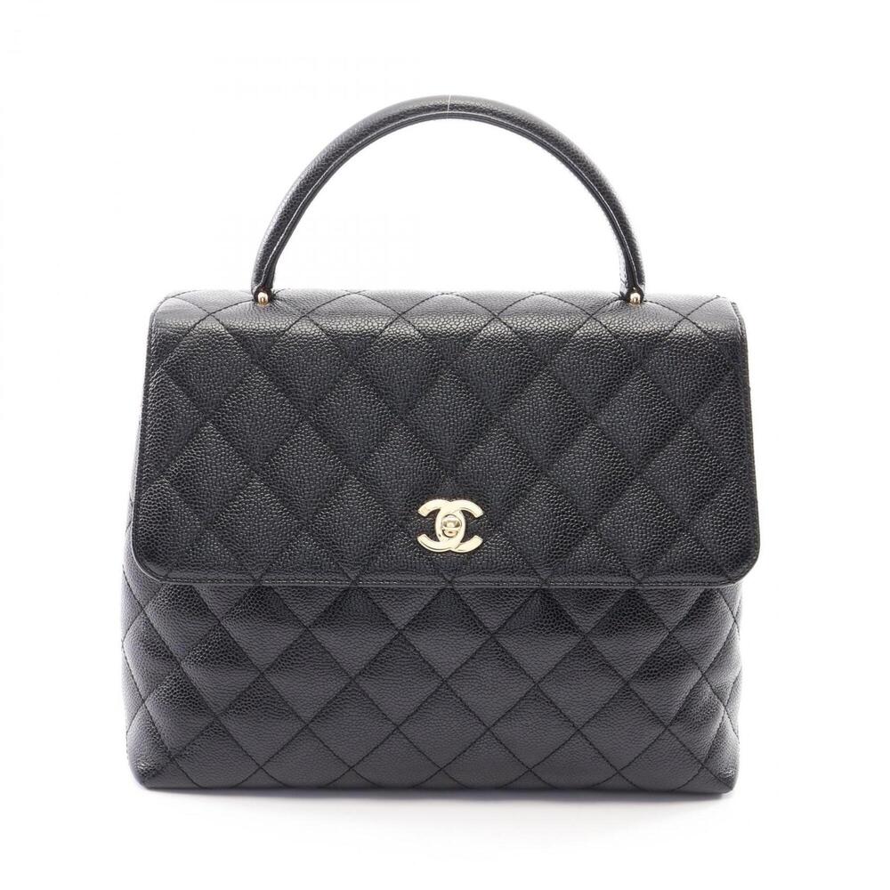 Chanel Matelassé Handbag, Caviar Leather (Grained Calfskin), Women's, Black, ...